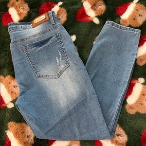 Indigo Saints Blue Skinny Distressed Jeans